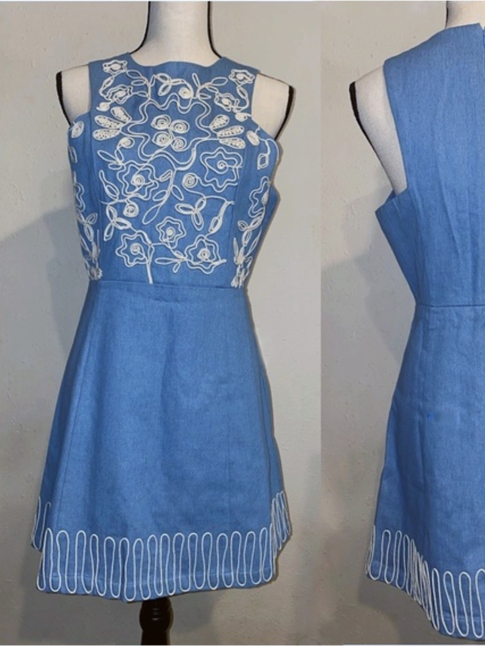 JOA Women’s Small Dress | Raised Embroidery Detail | Soft Lining | Chic